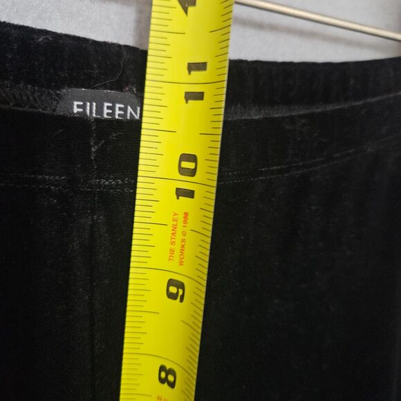 Eileen Fisher Women's L Velour Stretchy Pants Black Velvet Pull-On Pant Ankle - Picture 5 of 6